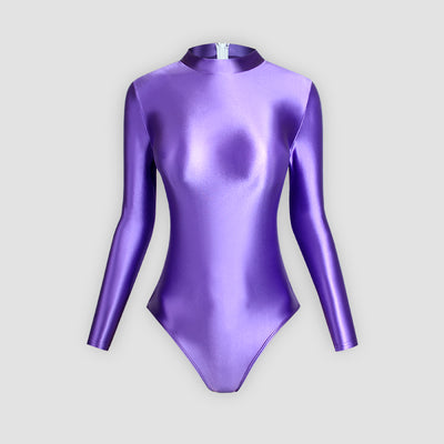 Traje de Baño Ajustado Brillante de Corte Alto - Image 37