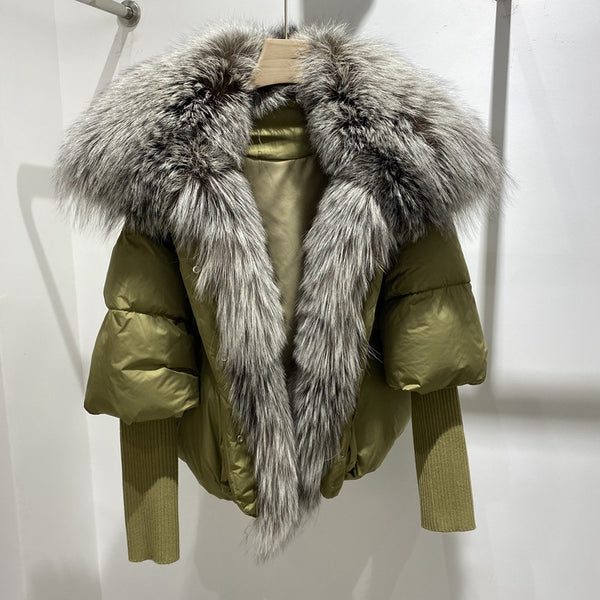 Chaqueta de Lujo para Dama con Plumón de Ganso y Cuello de Zorro