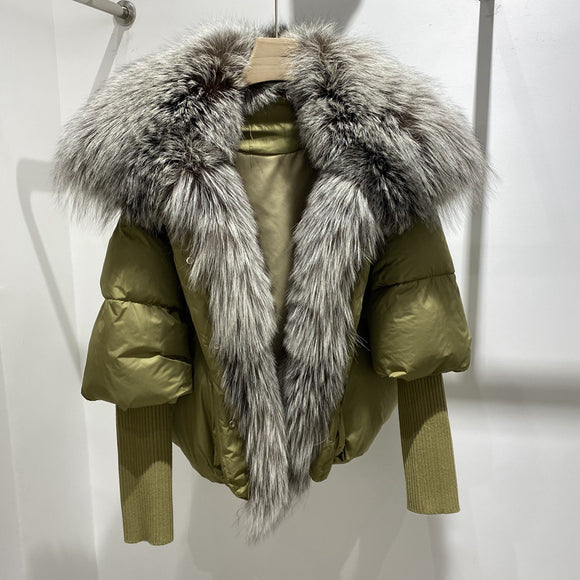 Chaqueta de Lujo para Dama con Plumón de Ganso y Cuello de Zorro