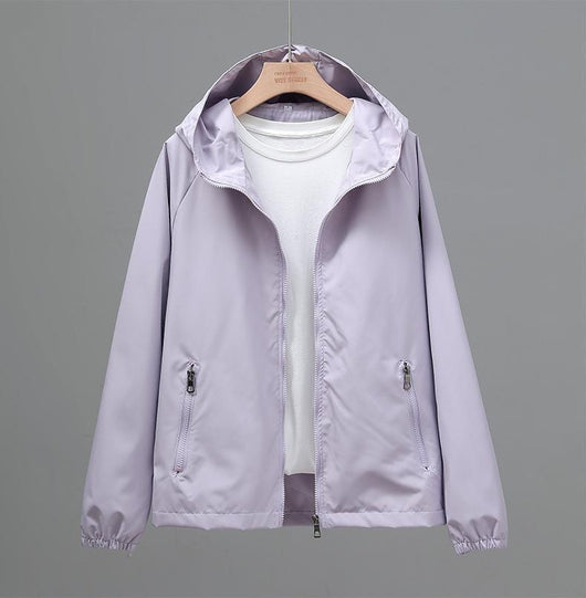 Chaqueta Hoodie Suelta Cropped Talla Grande Mujer - Ligera y Casual - Image 12