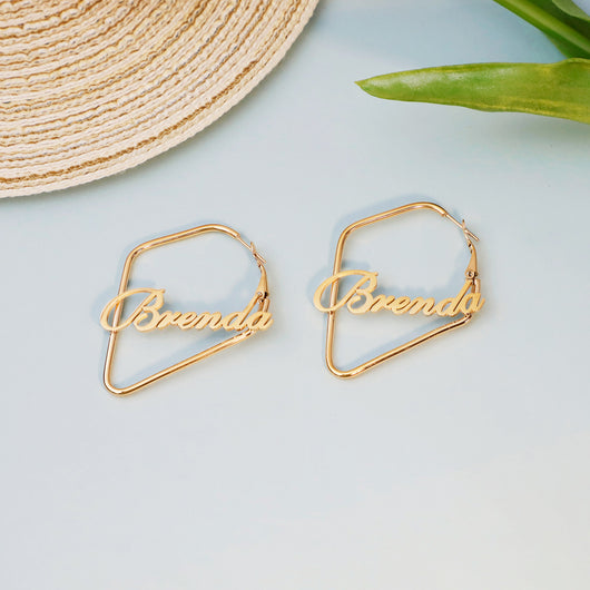 Aretes Cuadrados Irregulares Brenda para Mujer - Image 4
