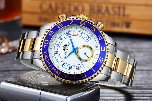Reloj Automático de Acero Dorado con Esfera Luminosa para Hombre - Image 12