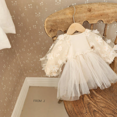 Vestido para Bebé Niña en Algodón con Mangas Puff - Image 10