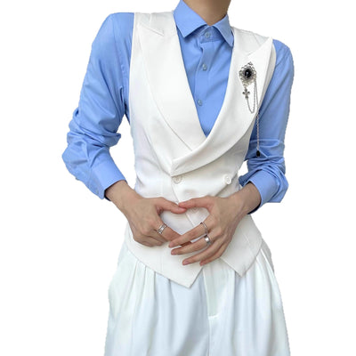Chaleco de Traje para Mujer Blanco Entallado - Elegancia Sofisticada - Image 5