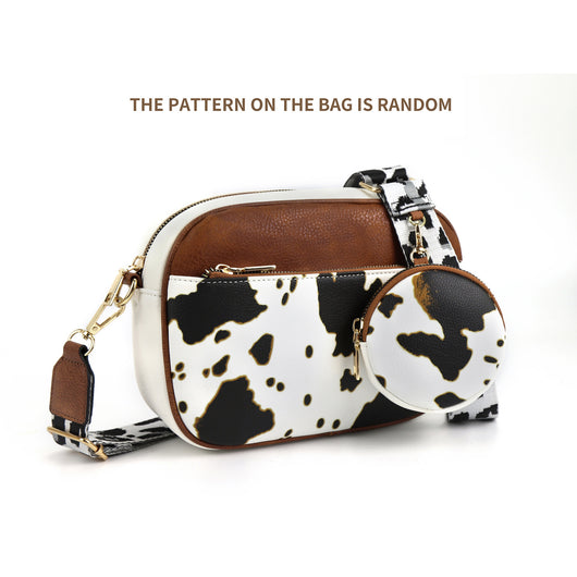 Bolsa Crossbody Multiusos con Diseño Vaca y Cierre de Cremallera - Image 14