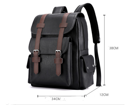 Mochila Ejecutiva Retro de Cuero Sintético con Compartimento para Laptop - Image 6
