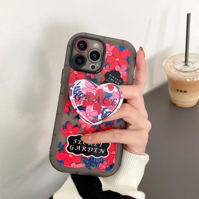 Funda para Teléfono con Diseño Floral Creativo Negro y Rojo - Image 4