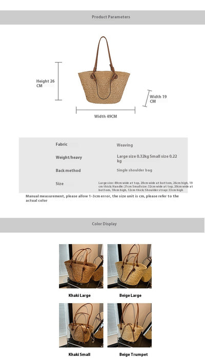 Bolsa Tejida de Gran Capacidad Multiuso con Asa de Hombro - Image 6