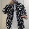 Elegant Floral Long Sleeve Shirt with Lapel and Pocket
