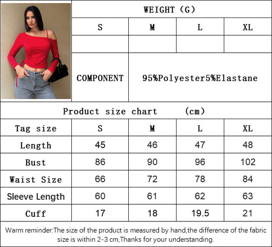Blusa Corta Cuello Oblicuo Estilo Dulce y Picante para Mujer - Diseño Otoño Invierno - Image 8