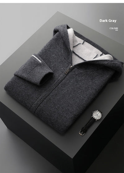 Cardigan de Cashmira para Hombre con Cuello Alto y Cierre - Otoño e Invierno - Image 13