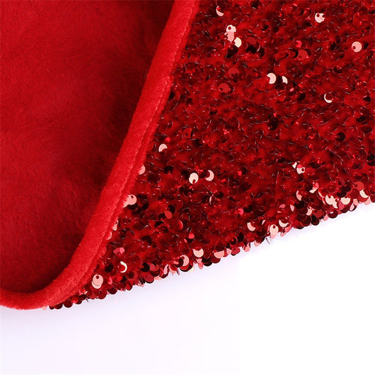 Falda para Árbol de Navidad con Lentejuelas Rojas - Decoración Navideña - Image 5