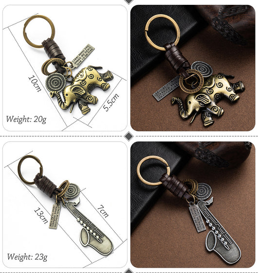 Llavero de Cuero Tejido a Mano - Estilo Vintage Artesanal - Image 26