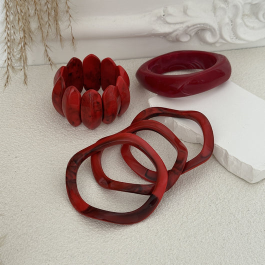 Pulsera Geométrica Roja Minimalista Estilo Europeo - Image 18