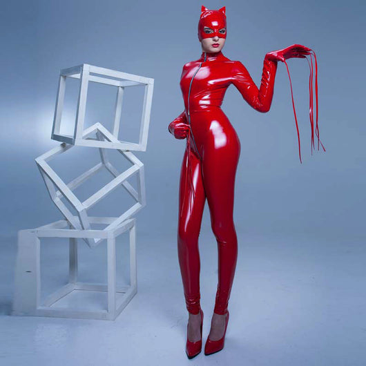 Disfraz de Gatita Brillante PVC para Baile y Eventos - Image 6