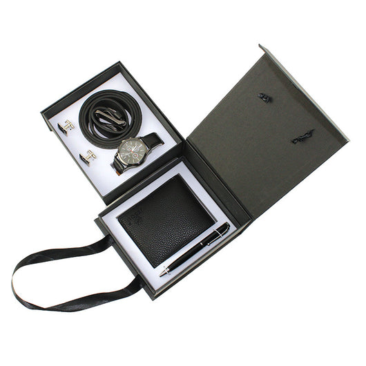 Set de Regalo Completo para Hombre: Reloj Cuarzo, Cinturón, Cartera, Gemelos y Accesorios - Image 10
