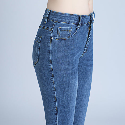 Pantalones Rectos Talla Grande Cintura Alta con Elastano para Mujer - Image 23