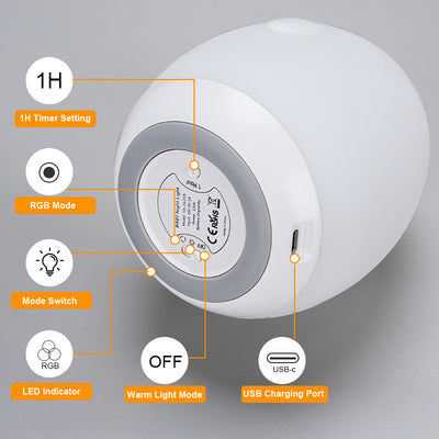 Lámpara de Atmósfera RGB Recargable por USB con Silicona Suave - Image 2