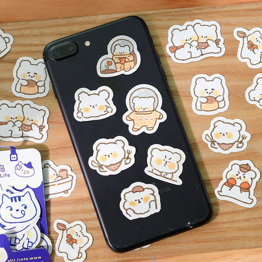 Sheet of cute squirrel stickers in various poses and expressions for handbook, diary, or photo album decoration. - Image 16