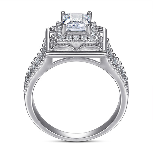 Anillo de Plata Esterlina para Mujer con Diamante Simulado Cuadrado - Image 2