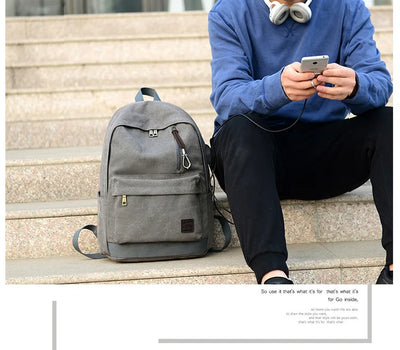 Mochila de Lona con Carga USB - Resistente y Funcional - Image 13