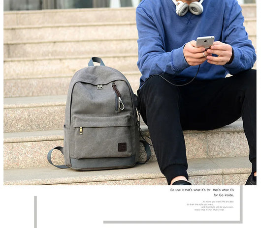 Mochila de Lona con Carga USB - Resistente y Funcional - Image 13