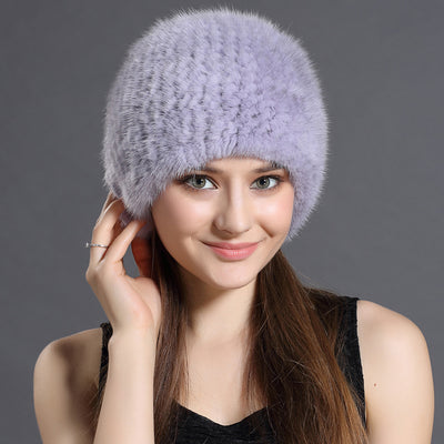 Gorro de Piel de Visón para Mujer - Calidez Elegante en Otoño e Invierno - Image 6