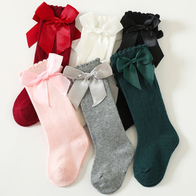 Calcetines Largos para Bebé con Moño Grande y Puño Sin Presión - Image 3