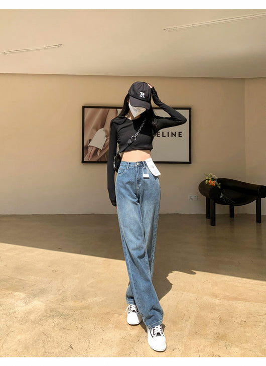 Pantalones Vaqueros Pierna Ancha Talla Grande para Mujer Otoño e Invierno - Image 7