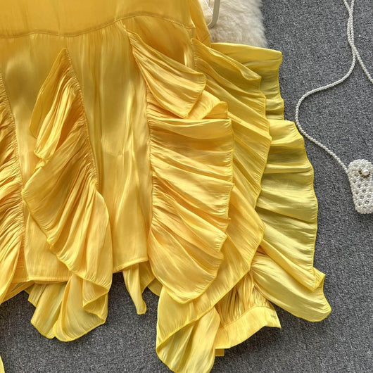 Blusa Larga de Gasa con Volantes Irregulares y Mangas Largas - Image 21