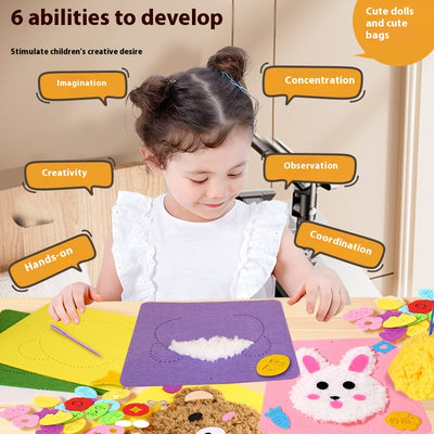 Kit de Bordado Infantil con Animales de Dibujos Animados - Juguete Educativo DIY para Jardín - Image 4
