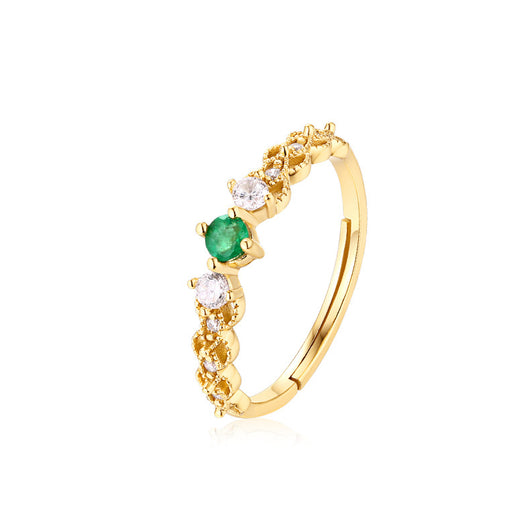 Anillo Retro de Gemas Incrustadas con Diseño Minimalista - Image 5