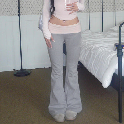 Pantalones Bootcut Cintura Baja con Combinación de Colores para Mujer - Image 12