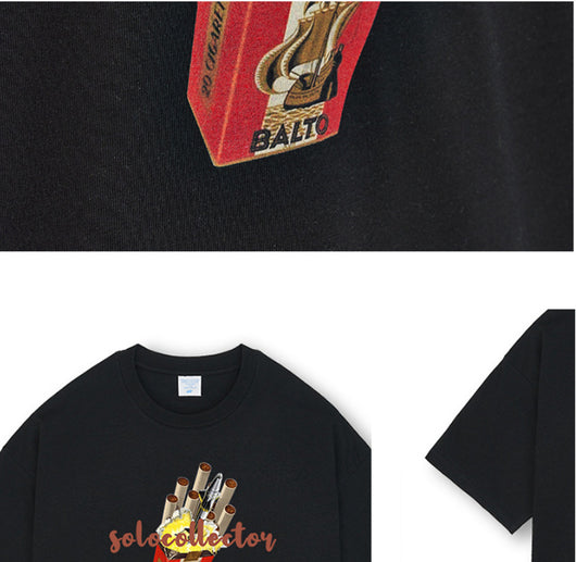 Camiseta de Algodón Manga Corta con Estilo Personalidad para Hombre - Image 14