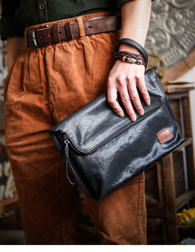 Bolsa de Cuero para Hombre Bandolera Un Hombro Piel Vacuna Suave - Image 21