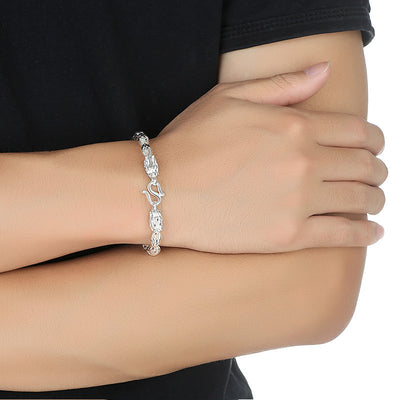 Pulsera de Hombre Cabeza de Dragón en Plata - Image 2
