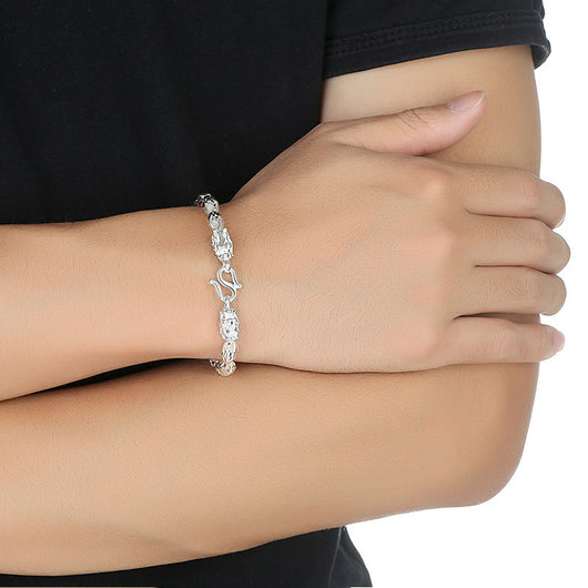 Pulsera de Hombre Cabeza de Dragón en Plata - Image 2