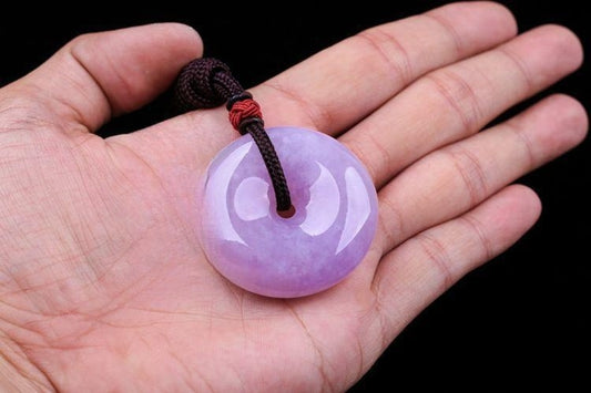 Pulsera de Jade Violeta con Cierre de Paz - Joya de Energía Positiva - Image 2