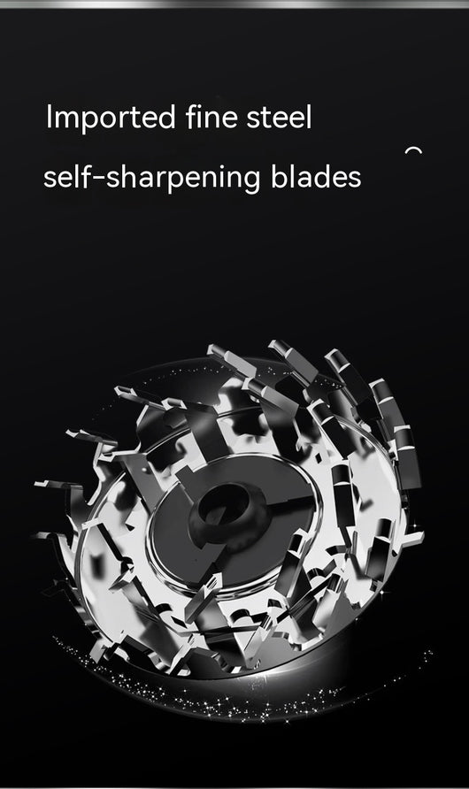 Silver mini electric shaver with a double-headed rotary design and a black power button on top. - Image 21