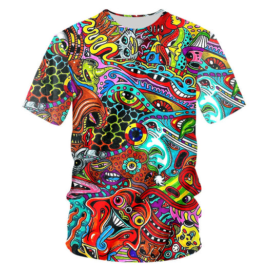 Playera Casual Estampado Psicodélico 3D con Tecnología Transpirable - Image 4