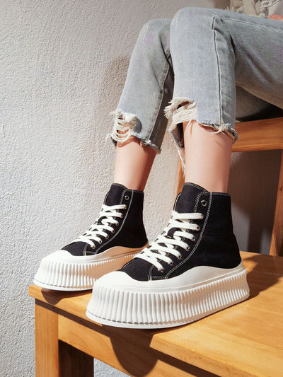 Zapatillas Canvas Altas para Mujer con Suela Gruesa - Image 7