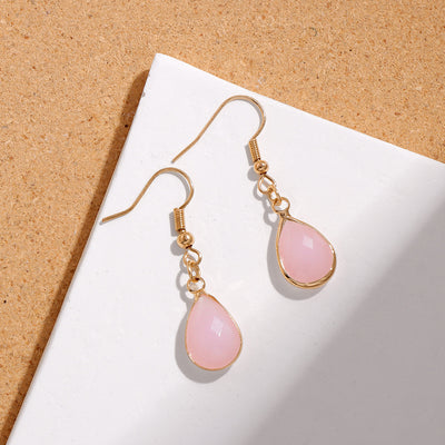 Aretes Colgantes de Piedra Gota de Agua - Diseño Versátil para Mujer - Image 3