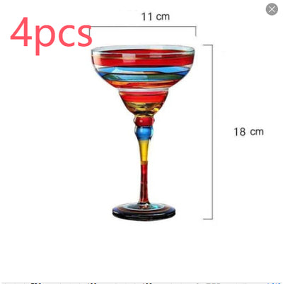 Copa Margarita de Cristal Pintada a Mano - Diseño Triangular Artístico - Image 23