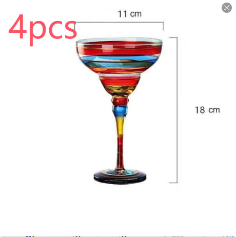 Copa Margarita de Cristal Pintada a Mano - Diseño Triangular Artístico - Image 23