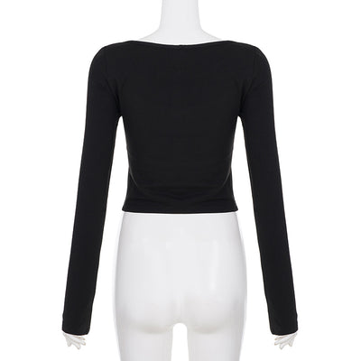 Blusa Larga con Panel de Encaje y Efecto Dos Piezas para Mujer - Image 10