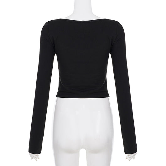 Blusa Larga con Panel de Encaje y Efecto Dos Piezas para Mujer - Image 10