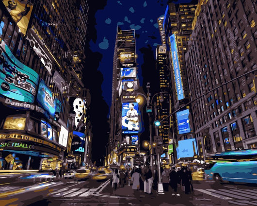 Cuadro Decorativo Noche en Nueva York - Pintura Digital para Sala de Estar - Image 7