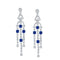 Sapphire 925 Sterling Silver Plated Ladies Tassel Eardrops Pillow 925 Sterling Silver