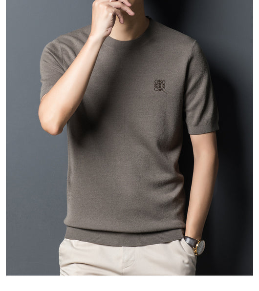Suéter Cardigan Manga Corta para Hombre - Cuello Redondo - Image 10