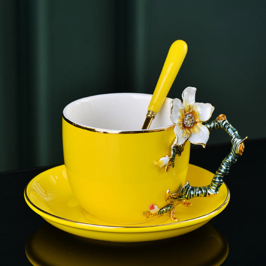 Juego de Taza y Platillo de Cerámica Esmaltada Creativa - Image 25